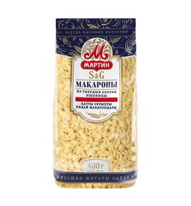 Ракушки №1 макаронные изделия Мартин гр.А, в/с 0,4кг*20